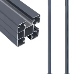 Aitatolpat 185cm, alumiini, tummanharmaa, eri pakkauskokoja - FinePRICE Discount