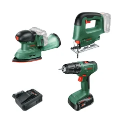 Akkukonesarja Bosch DIY EasyDrill 18V-40 + EasySaw 18V-70 + EasySander 18V-8 2,5 Ah akulla - Bosch Power Tools Hot