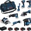 Akkukonesarja Bosch Professional GBH/GWS/GDR/GSB/GKS/GSA/GOP/GLI 8 osaa 18V 4x5,0 Ah akuilla + laukku - Bosch Power Tools Hot