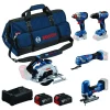 Bosch Power Tools Akkukonesarja Bosch Professional GSR/GDX/GKS/GOP/GST 5 osaa 18V 2x5,0 Ah akuilla + laukku Best