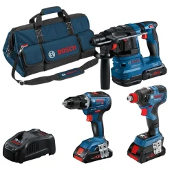 Bosch Power Tools Akkukonesarja Bosch Professional 3 osaa GSR/GDX/GBH 18V 3x4,0 Ah ProCore-akuilla New