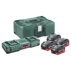 Akkupaketti 18V 4x8,0 Ah pikakäyttöisellä laturilla ASC 145 Duo - Metabo New
