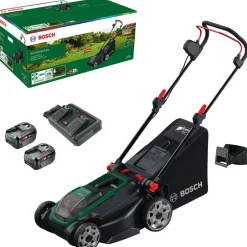 Bosch Power Tools Akkuruohonleikkuri Bosch Rotak 18V2-43 2x18V 2x4,0 Ah akuilla Clearance