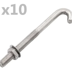 Ankkuroitu J-pultti mutteri ja aluslevy M8x100mm 25kpl - FinePRICE Best