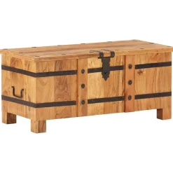 Arkkupöytä 90x40x40 cm täysi akaasiapuu - FinePRICE Clearance