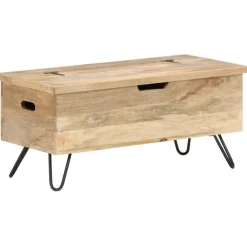 FinePRICE Arkkupöytä 90x40x45 cm täysi mangopuu Discount