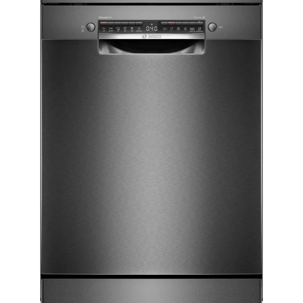 Astianpesukone Serie 4 SMS4EMC06E 60cm musta teräs - Bosch Online