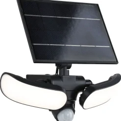 Aurinkokennoseinävalaisin Sonlig 286x137mm USB-ladattava hämäräohjattu liiketunnistin IR IP65 3000K 2x9W 2x1100lm antrasiitti - Paulmann Outlet