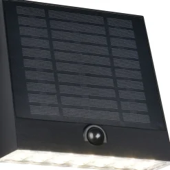 Trio Aurinkokennoseinävalaisin Alvorada Hybrid Solar LED ladattava liike- ja hämärätunnistin 4000K alas musta Outlet