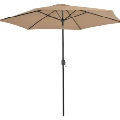 FinePRICE Aurinkovarjo metallirunko 300 cm harmaanruskea