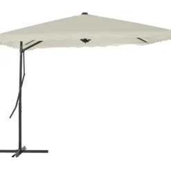 FinePRICE Aurinkovarjo terästanko 250x250 cm hiekanruskea Clearance
