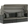 Aurinkovuode katoksella Nopy, harmaa/musta - Venture Home Clearance
