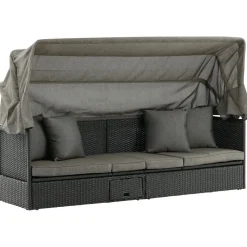 Aurinkovuode katoksella Nopy, harmaa/musta - Venture Home Clearance