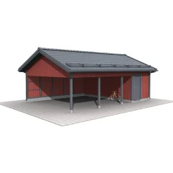 Autokatos B6, kylmä runko, lomalaudoitus, 15m² - Piharati Best