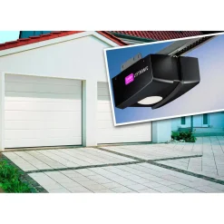 Isomatic Autotallin nosto-ovipaketti Nordic 2375x2000mm vaakauritettu + avaaja Liftronic 500 valkoinen Discount