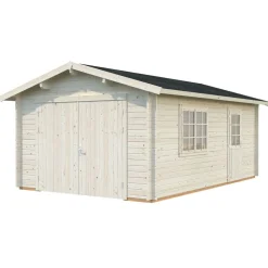 Autotalli Roger, puuovella, 19m² FR44-3857 - Palmako