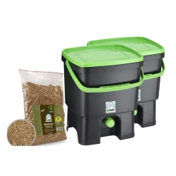 BioProffa Bokashi keittiökompostori Organko tuplapakkaus 16 l musta/vihreä Discount