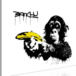 Artgeist Canvas-taulu Banksy: Monkey with Banana, 1-osainen, leveä, eri kokoja Best