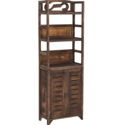 Esittelykaappi tummanruskea 46x24x140 cm täysi keisaripuu (38506) - FinePRICE Outlet