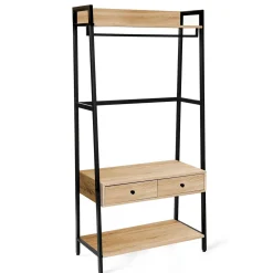 Eteisen hylly Lavinia 84x40x169cm, laatikolla, saarni/musta - Home4you Sale