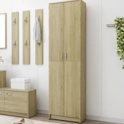 FinePRICE Eteisen vaatekaappi sonoma tammi 55cm lastulevy Online