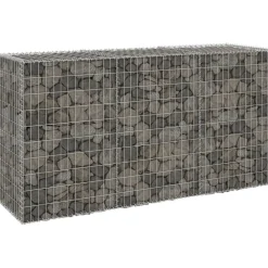 FinePRICE Gabion-kivikori kansilla galvanoitu teräs 200x60x100 cm Discount