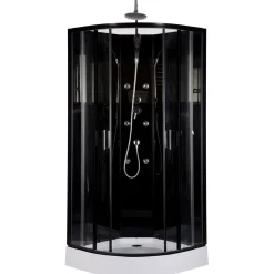 Harma Hierova suihkukaappi Black Onyx 85 x 85 x 220 cm kirkas lasi avoin yläosa New