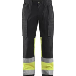 Blåkläder Huomiohousut 1551 Highvis Stretch musta/huomiokeltainen Discount