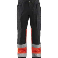 Huomiohousut 1551 Highvis Stretch musta/huomiopunainen - Blåkläder Discount