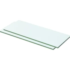 Hyllyt 2 kpl, kirkas lasi, 50x15 cm - FinePRICE Sale