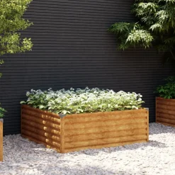 FinePRICE Istutuslaatikko 100x100x36 cm corten-teräs