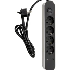 Airam Jatkojohto Trend, 4-osainen + USB-A + USB-C, 1.4m Clearance