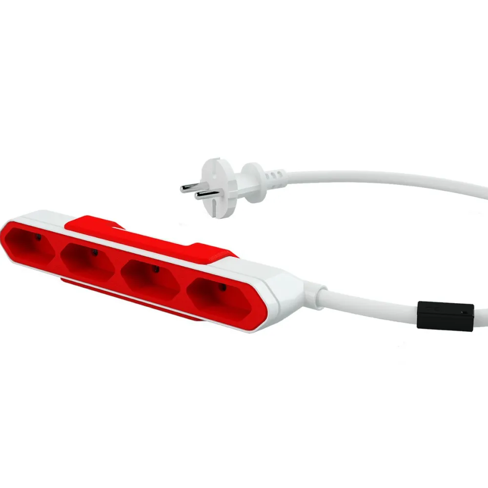 Allocacoc Jatkojohto PowerBar 15m 4-osainen punainen/valkoinen Discount