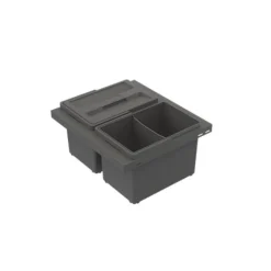 Jätelajittelujärjestelmä Cube Basic Low M40 2x8L tummanharmaa - IMA Best