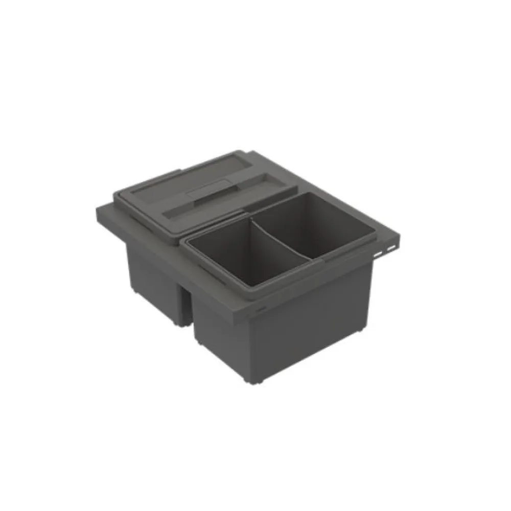 Jätelajittelujärjestelmä Cube Basic Low M40 2x8L tummanharmaa - IMA Best