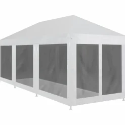 FinePRICE Juhlateltta 8 verkkosivuseinää 9x3m valkoinen Sale