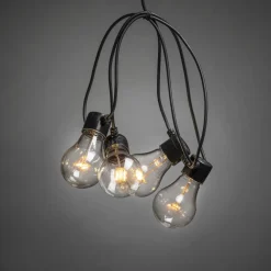 Konstsmide Juhlavalosarja , IP44, 10 x LED, musta/amber, himmennin Sale