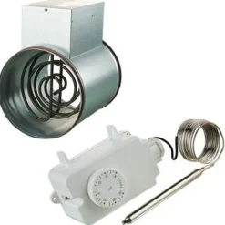 Kanavalämmitin 125 mm / 1200 W + termostaatti - Airsec Best