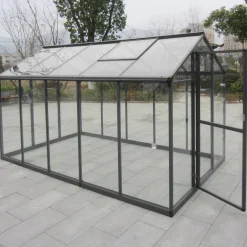 AB Polar Kasvihuone Elegant 5,7m², turvalasit, harmaa alumiinirunko Sale