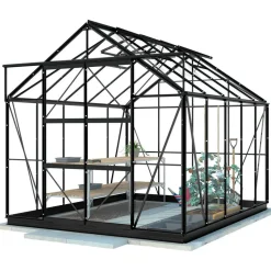 Lykke Kasvihuone Glass 8,2m² musta Clearance