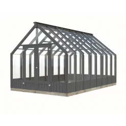 Kasvihuone Emilia 13,8 m2, turvalasi, puurunko, harmaa RAL7012 - Palmako Online