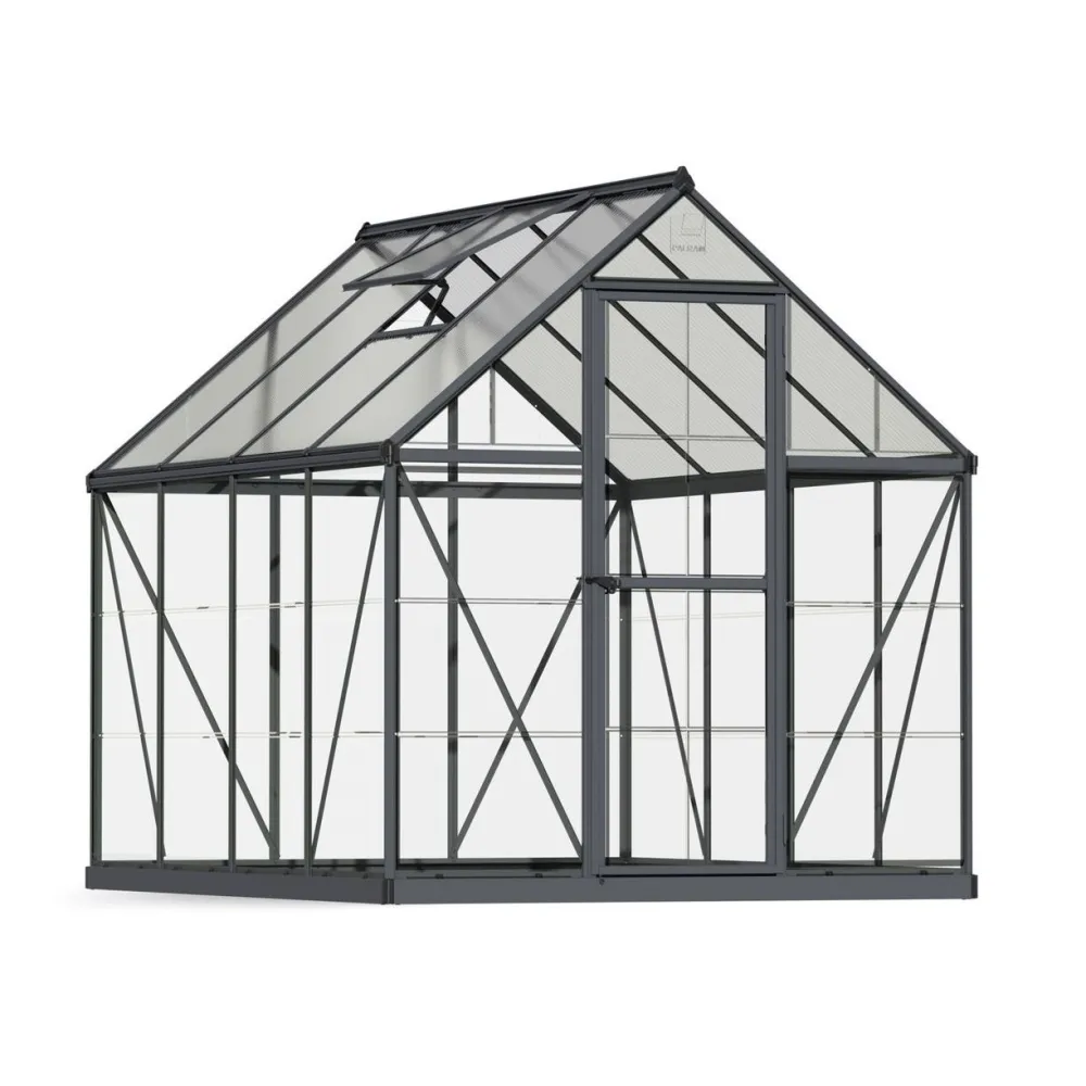 Kasvihuone Hybrid 4,6 m² 6x8 ft harmaa - Palram-Canopia New