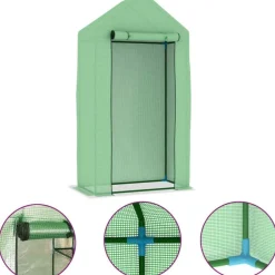 FinePRICE Kasvihuone teräsrungolla 0,5 m², 1x0,5x1,9 m