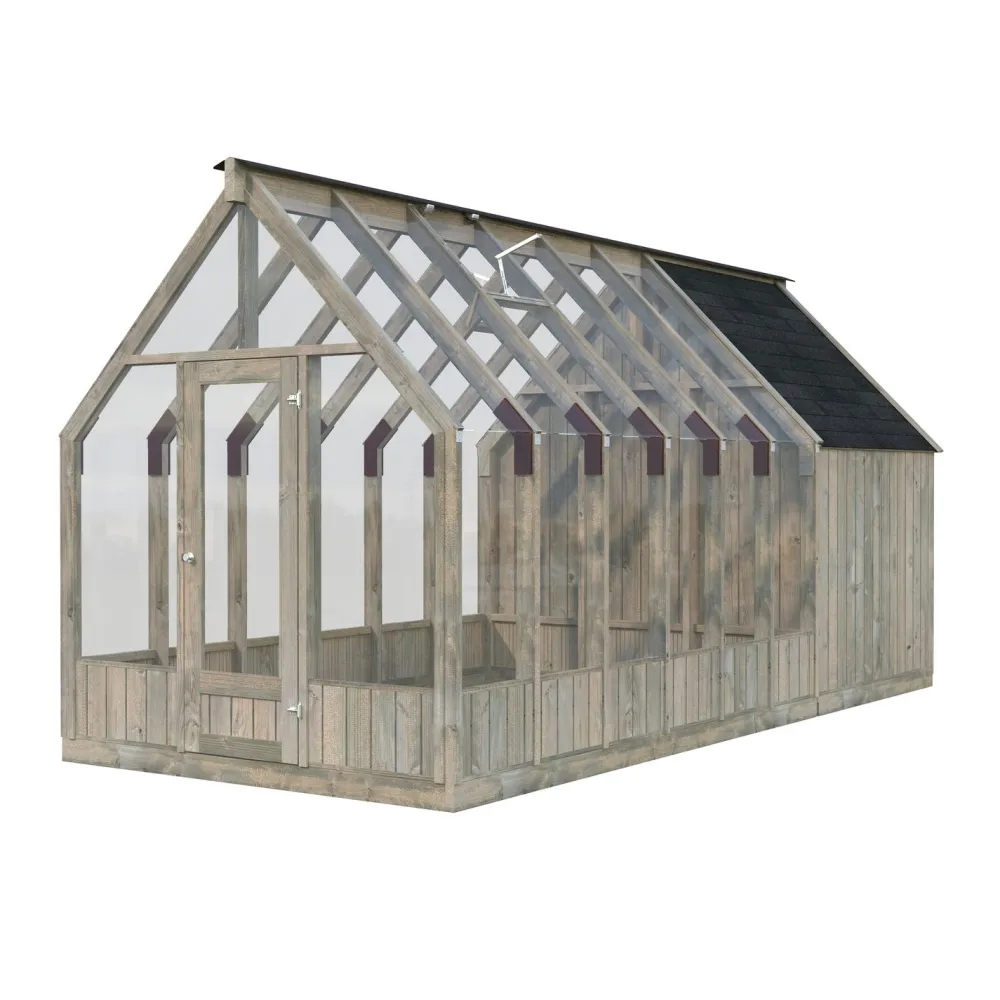 Kasvihuone vajalla Emilia 8,2+4,0 m2 - Palmako New