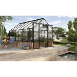 Kasvihuone Cassandra 9.9m² alumiinirunko lasi musta - Vitavia Hot