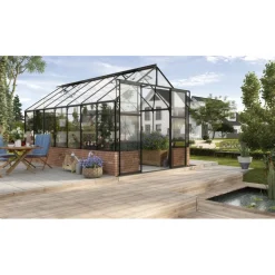 Vitavia Kasvihuone Cassandra 11.5m² alumiinirunko lasi musta Discount