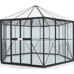 Vitavia Kasvihuone Hera 9000, 9m², lasi/polykarbonaatti, musta Clearance