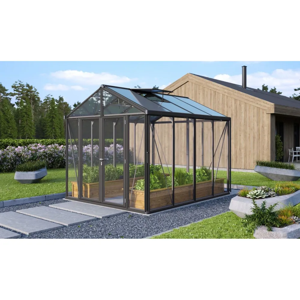 Vitavia Kasvihuone Poseidon 8.1m² alumiinirunko musta Best