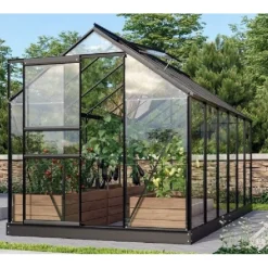 Vitavia Kasvihuone Venus 7.5m² alumiinirunko lasi musta Outlet