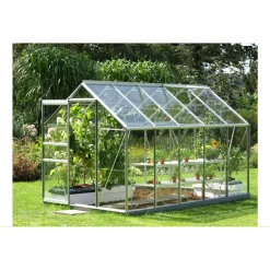 Kasvihuone Venus 6.2m² lasi alumiinirunko harmaa - Vitavia Online